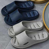 Unisex Solid Color Slippers Backless Beach Shower Backless Open Toe Casual Shoes