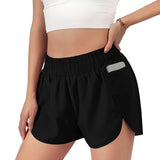Women's Yoga Shorts 2 in 1 Pocket Athletic Gym Hot Pants Workout Running Fitness