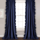 Ruffle Rod Pocket Curtain Thermal Insulated Semi Blackout Window Curtain Panels for Living Room Kids Bedroom Decor, Single Panel