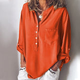 Women Long Sleeve Shirt V Neck Blouse for Autumn