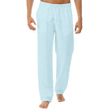 Men's Fitness Pants Jogger Sports Loose Casual Drawstring Cotton-Ramie Trousers