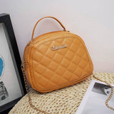 Women PU Leather Quilted Shoulder Bag with Chain Strap, Small Purse Crossbody Bag Handbag