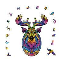 Wooden Animals Jigsaw Puzzles Owl Shape Puzzles Creative Jigsaw Pieces Colorful Building Block for Adults Kids Gift Family Party Game Toys, 100 Pieces