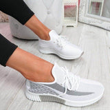 Womens Mesh Knit Trainers Lace-Up Athletic Sprot Sneakers Ladies Party Shoes