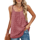 Womens Sleeveless Shirt Scoop Neck Spaghetti Strap Camisole