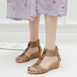 Ferndule Wedge Sandals for Women Open Toe Casual Summer Roman High Heel Beach Shoes