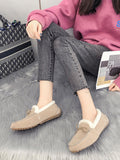 Bowknot Loafers for Women Winter Warm Moccasins Slippers Faux Fur Lined Casual Flat Shoes Indoor & Outdoor