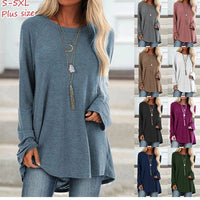 Women Ladies Long Sleeve Pullover T-shirt Loose Baggy Casual Tunic Tops