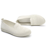 Women Comfortable Flat Slip On Shoes Casual Red Breathable Anti-slip Sneakers