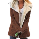 Women's Solid Color Overcoat Open Front Long Sleeve Lapel Collar Pockets Outwear