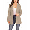 Women's Solid Casual Blazer Office Work Long Sleeve Open Front Jacket for Autumn and Winter