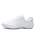 Ferndule Unisex Comfort Round Toe Cheerleading Shoe Dancing Non Slip Dance Sneakers Competition Breathable Lace Up White