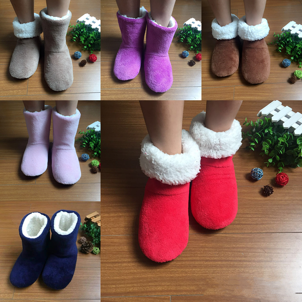 Ladies Slipper Bootie Ankle Slip on Bootee Warm Fleece Fur Line Cosy Fur US Size