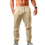 Men Straight Leg Pants Cotton Linen Beach Loose Yoga Baggy Harem Trousers Slacks