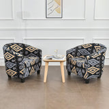 2-Piec Tub Club Slipcover, Modern Non Slip Stretch Round Barrel Chair with Cushion Couch Sofa Cover Protector for Bar Cafe Kids Living Room