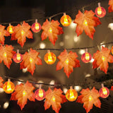Halloween Decor Pumpkin LED String Light Fall Maple Leaf Fairy String Light Garden Twinkle Lights for Thanksgiving Christmas Birthday Gift