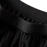 Women Mesh Embroidered A-Line Skirt Summer Casual Chic Elastic High Waist Maxi Skirt