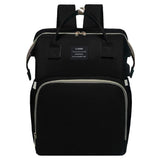 Large Backpack Diaper Bag with Changing Station, Foldable Crib Baby Bed Mommy Travel Nursing Bag Waterproof Tote Shoulder Nappy Bag Bottle Insulated Bag