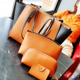 4Pcs Women Lady Fashion Handbag Shoulder Bags Tote Purse Messenger Satchel Set