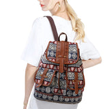 Women Vintage Backpack Handmade Knit Travel School Shoulder Bag Satchel Rucksack