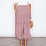 Women Plearws Long Maxi Skirts Tiered Ruffle Swing Skirts Summer Beach Boho Skrit