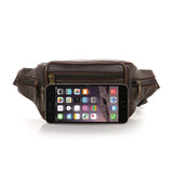 Unisex Cowhide Leather Fanny Pack Waist Bag Belt Pouch Travel Purse Multi-Pocket