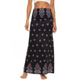 Women Floral Print Skirts Casual Flowy Long Skirts Boho Summer Beach Skirts