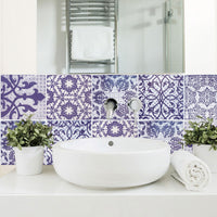 Floral Collection Peel and Stick Tile Stickers 24 PC Set backsplash