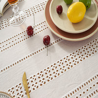 Hollow Cotton Table Cloth Cover Rectangle Square Tablecloth Kitchen Dining Decor