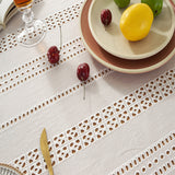 Hollow Cotton Table Cloth Cover Rectangle Square Tablecloth Kitchen Dining Decor