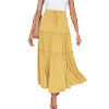 Women Plearws Long Maxi Skirts Tiered Ruffle Swing Skirts Summer Beach Boho Skrit