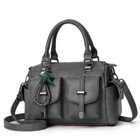 Women Leather Handbag Crossbody Shoulder Bag Tote Messenger Satchel With Pendant