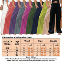 Womens Loose Fit Casual Pants Elastic Waist Yoga Summer Beach Pants with Pockets