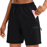Womens Athletic Shorts for Hiking Running Workout with Zipper Pockets Lightweight Quick Dry Jogger Bike Short