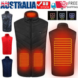 Unisex Electric Heated Vest Heating Coat Jacket USB Body Winter Warmer Windproof