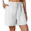 Women Cotton Linen Loose Fitting Casual Short Pants Elastic Waist Yoga Shorts Summer Beach Drawstring Shorts with Pockets