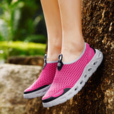 Men's Comfort Casual Mesh Plaid Breathable Slip On Casual Shoes Walking Sneakers