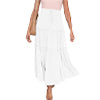 Women Plearws Long Maxi Skirts Tiered Ruffle Swing Skirts Summer Beach Boho Skrit