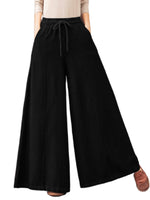 Women Casual Wide Leg Loungewear Solid Color Baggy Palazzo Pant Ladies High Waist Beach Trousers