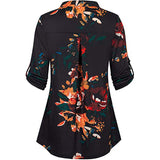 Women Plaid Printed Casual Shirt Blouse Tops Stand Collar Pullover Tunic Zipper