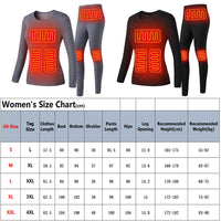 Ploreser Heated Underwear Shirt with Pants Washable USB Charging Electric Thermal Heating Insulated Clothes with 3 Level Temperature Setting Cold-Proof Underwear Men/Women Outdoor Winter Heating