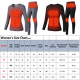 Ploreser Heated Underwear Shirt with Pants Washable USB Charging Electric Thermal Heating Insulated Clothes with 3 Level Temperature Setting Cold-Proof Underwear Men/Women Outdoor Winter Heating