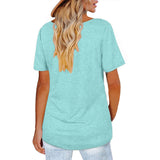 Womens Casual V Neck Short Sleeve Criss Cross T-Shirt Blouse Tops