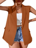 Frontwalk Casual Blazer Vest for Womens Sleeveless Suit Vest Spring Fall Cardigan Open Front Work Blazer Jacket Coat