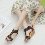 Ferndule Wedge Sandals for Women Open Toe Casual Summer Roman High Heel Beach Shoes