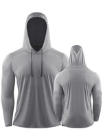 CVLIFE Mens Workout Hoodie T-shirts Dry Fit Lightweight Athletic Casual Long Sleeve Pullover Shirts Casual Breathable Ultraviolet-Proof Tops
