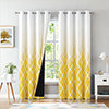 1 Piece Gradient Color Room Darkening Curtain Grommet Blackout Window Curtain Eyelet Ring Top Window Drapes Thermal Insulated Curtain Panel