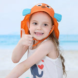 Toddler Baby UV Protection Sun Hats Cute Cartoon Beach Swim Caps Foldable Wide Brim Fisherman Bucket Hats for Girl Boy Kids