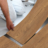 Wooden Wall Floor Planks Floor Tiles- Simple Peel and Stick Application for Kitchen Bathroom Living Room Flooring Materials