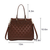 Women Diamond Quilted PU Leather Shoulder Bag Ladies Crossbody Bag Handbag Tote